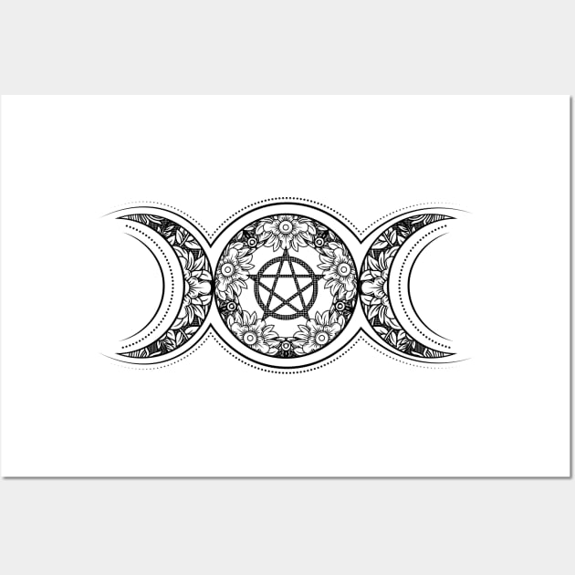 Triple Moon - Triple Goddess Ornament Wall Art by Nartissima